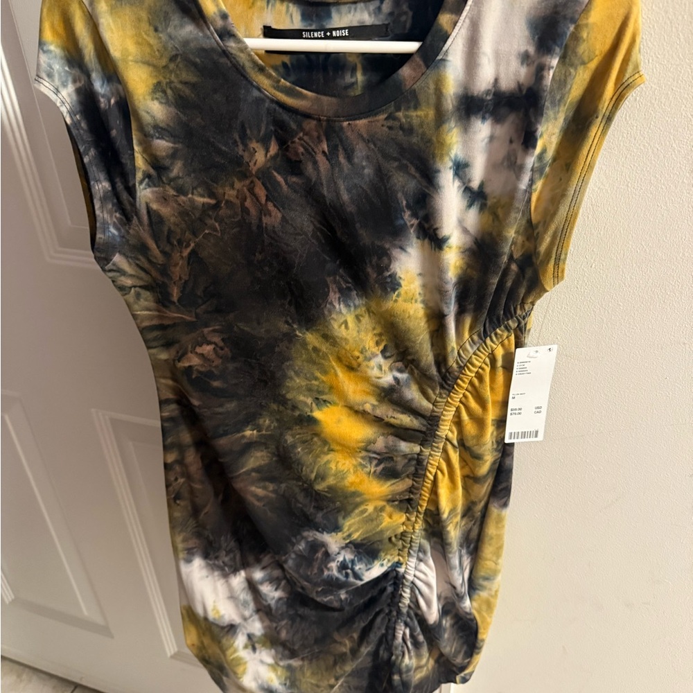 Silence + Noise Women's Tie-Dye Dress - Yellow and Black